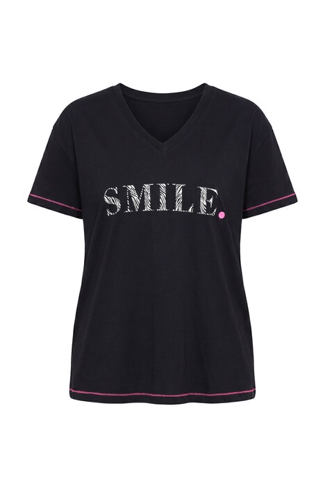 T-shirt, boxy fit, lettering, decorative seams