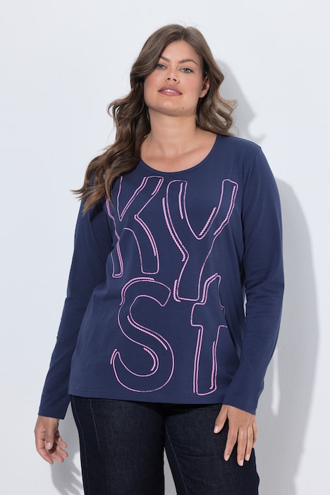 Shirt, Rundhalsausschnitt, Langarm, Print