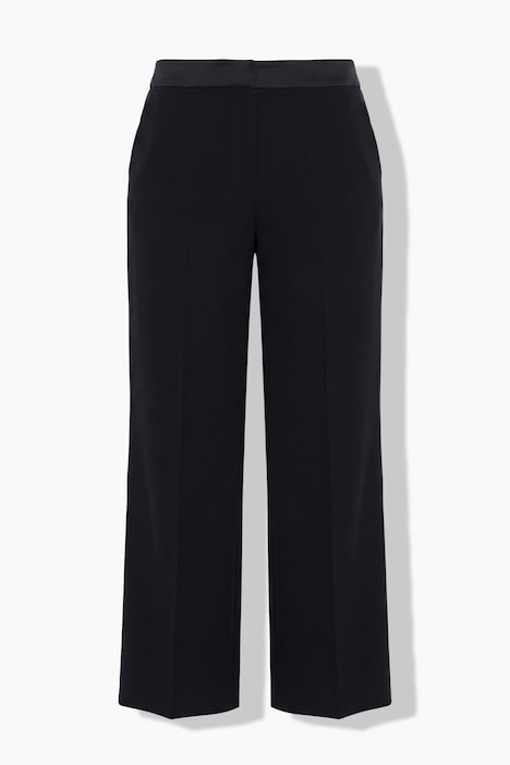 Pantalon de tailleur avec passepoils, jambe droite et bande en satin