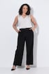 Pantalon de tailleur avec passepoils, jambe droite et bande en satin