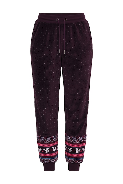 Homewear-Hose, Plüsch, gerades Bein, Elastikbund