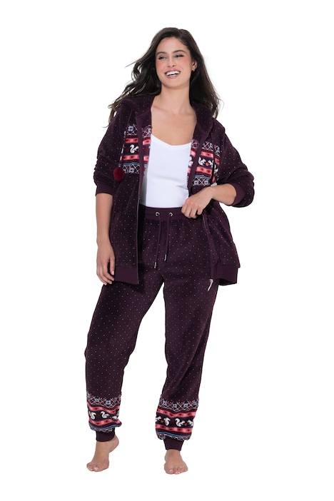 Homewear-Hose, Plüsch, gerades Bein, Elastikbund