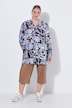 Bluse, A-Linie, Blumenmuster, Langarm