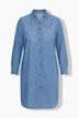 Jeanskleid, oversized, florale Stickerei, Langarm