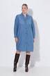 Jeanskleid, oversized, florale Stickerei, Langarm