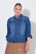 Jeansjacke, Volants, Stretchdenim, 3/4-Ärmel