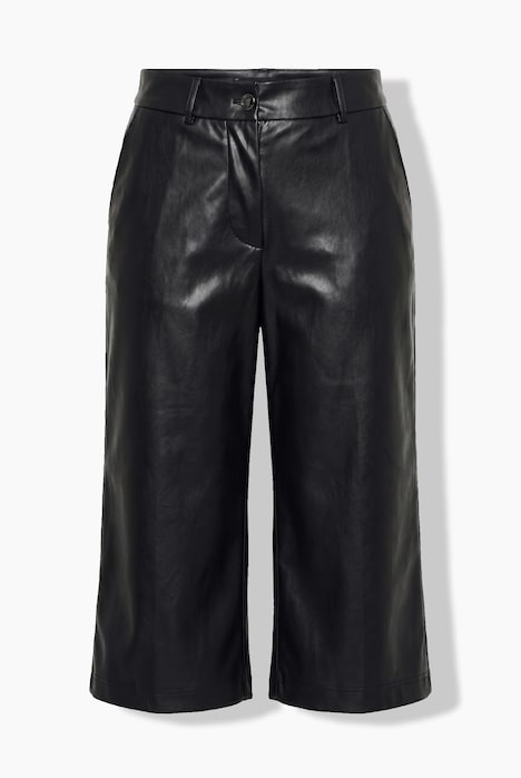 Faux leather culottes, wide leg
