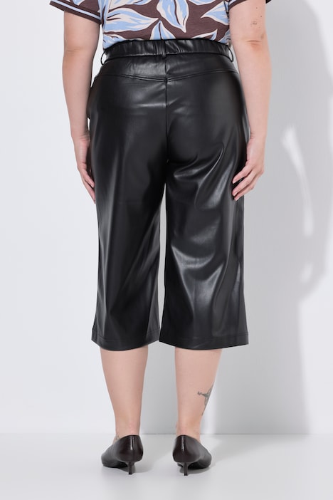 Faux leather culottes, wide leg