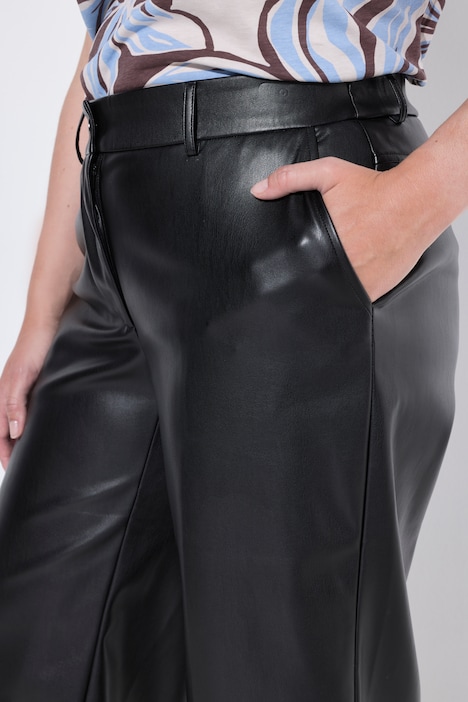 Faux leather culottes, wide leg
