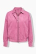 Fake-Velourslederjacke, Oversize Shape, Zipper