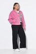 Fake-Velourslederjacke, Oversize Shape, Zipper