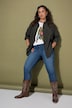 Ternet musselinbluse, oversized, lange ærmer