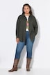 Ternet musselinbluse, oversized, lange ærmer