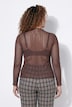 Mesh-Shirt, Slim Fit, Wellenkanten, Langarm, transparent