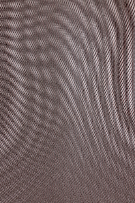 Mesh-Shirt, Slim Fit, Wellenkanten, Langarm, transparent