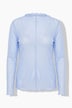 Mesh-Shirt, Slim Fit, Wellenkanten, Langarm, transparent