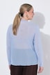 Mesh-Shirt, Slim Fit, Wellenkanten, Langarm, transparent