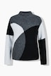 Pull en maille côtelée, esprit « colour block », col montant et manches longues
