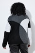 Pull en maille côtelée, esprit « colour block », col montant et manches longues