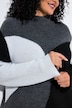 Pull en maille côtelée, esprit « colour block », col montant et manches longues