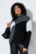 Pull en maille côtelée, esprit « colour block », col montant et manches longues