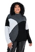 Pullover, Rippstrick, Colorblocking, Stehkragen, Langarm