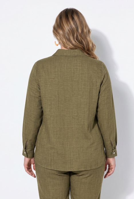Blusenshirt, A-Linie, Hemdkragen, Schnürung
