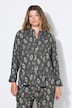 Hemdbluse, Straight Shape, Pfauenfeder-Muster