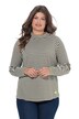 Striped Long Sleeve Turtleneck Tee