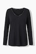 Shirt, Spitzenkante, V-Ausschnitt, Langarm