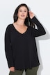 Shirt, Spitzenkante, V-Ausschnitt, Langarm