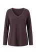 Shirt, Spitzenkante, V-Ausschnitt, Langarm