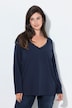 Shirt, Spitzenkante, V-Ausschnitt, Langarm