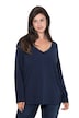 Shirt, Spitzenkante, V-Ausschnitt, Langarm