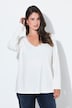 Shirt, Spitzenkante, V-Ausschnitt, Langarm