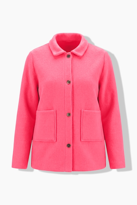Veste en polaire, col montant, poches à bords francs et manches longues