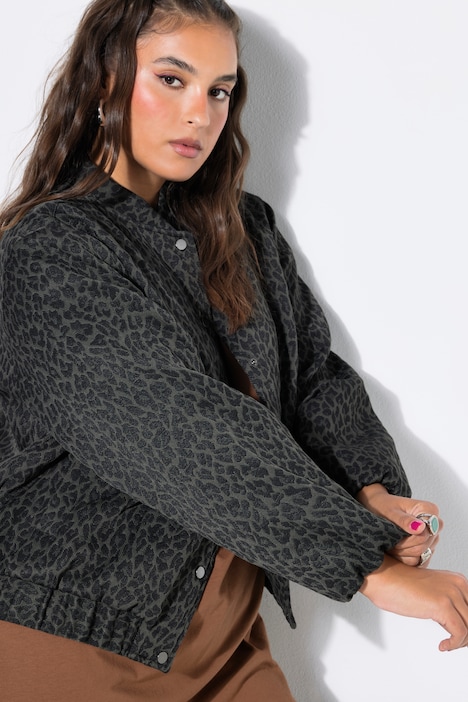 Leo-Blouson, Oversize Shape, College-Kragen, Ballon-Langarm
