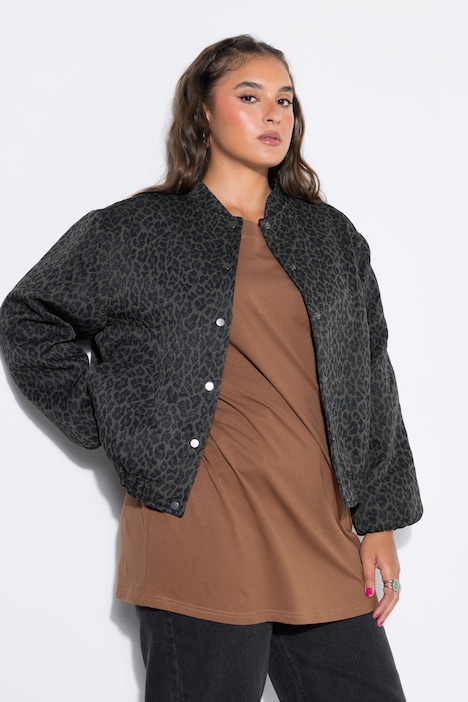 Leo-Blouson, Oversize Shape, College-Kragen, Ballon-Langarm