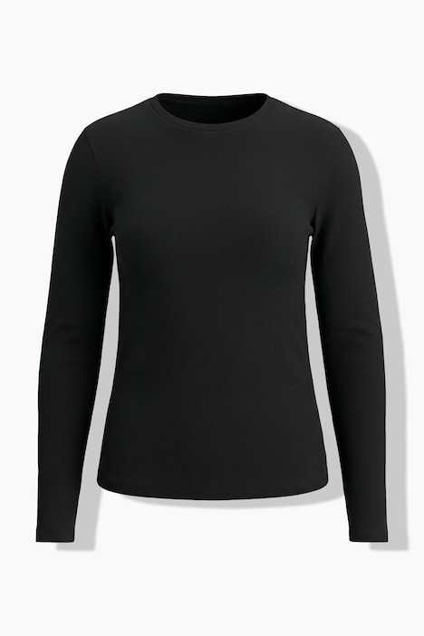 Rippshirt, Slim Fit, Langarm