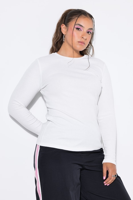 Rippshirt, Slim Fit, Langarm