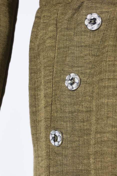 Hose, weites Bein, Twill, Elastikbund, Ziertaschen
