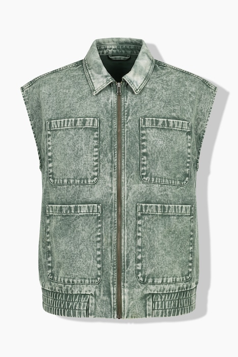 Jeansweste, Blouson-Shape, verwaschen