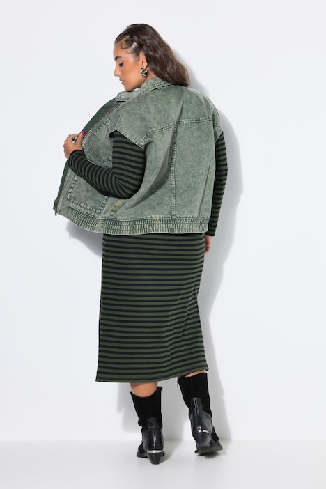 Jeansweste, Blouson-Shape, verwaschen