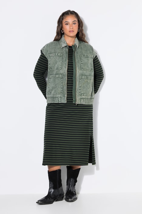 Jeansweste, Blouson-Shape, verwaschen