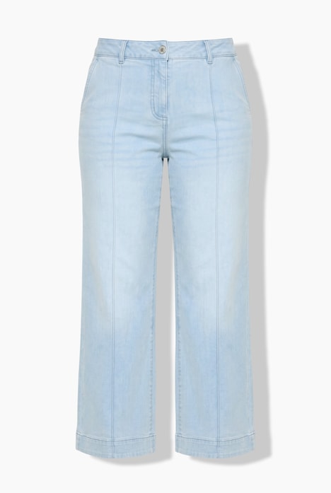 Jeans, jambe droite et large, style classique à pinces