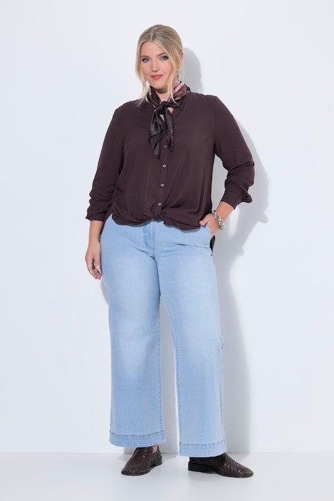 Jeans, weites Bein, Bügelfalte