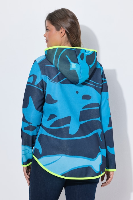 Strickfleece-Pullover, Kapuze, Langarm