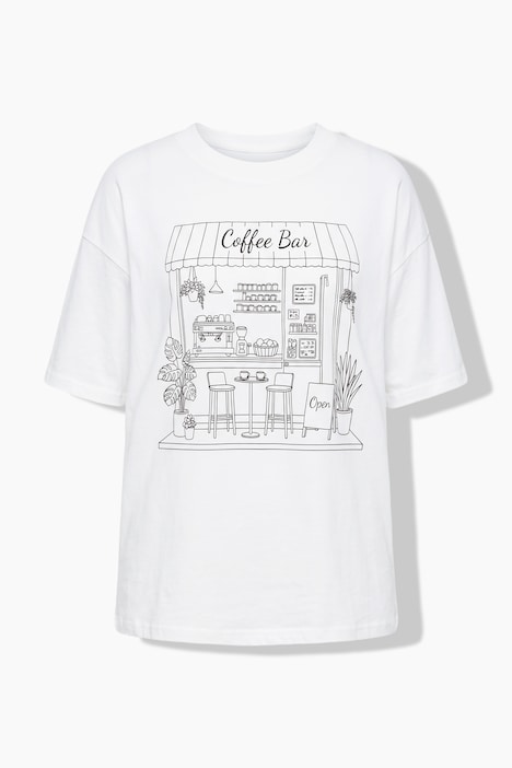 T-Shirt, Oversize Shape, Coffeebar-Print