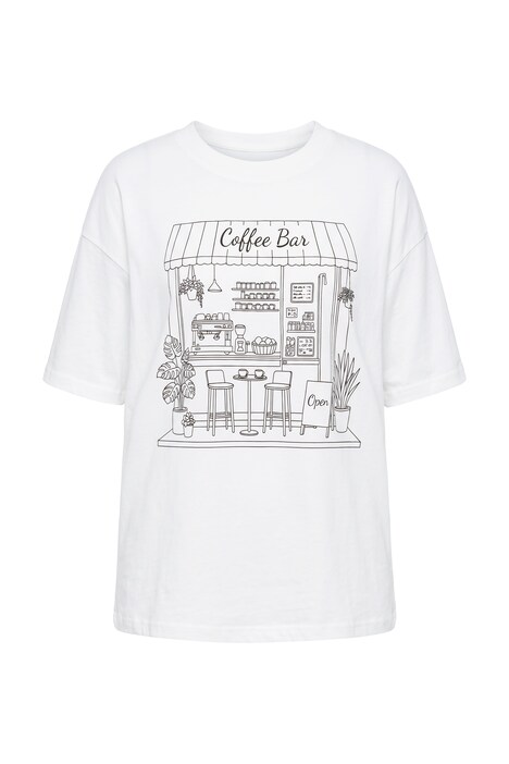 Tričko, volný střih, potisk Coffeebar