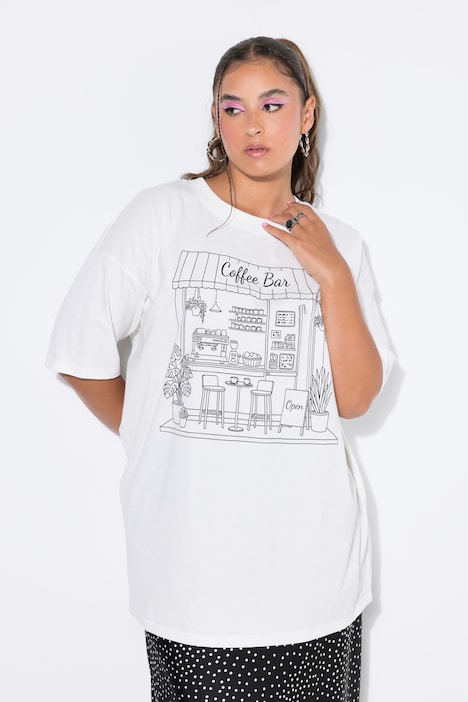 T-Shirt, Oversize Shape, Coffeebar-Print